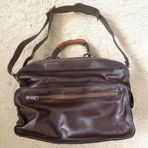 Vintage Bally Chocolate Brown Leather Work Satchel Bag - made in Italy! 🇮🇹